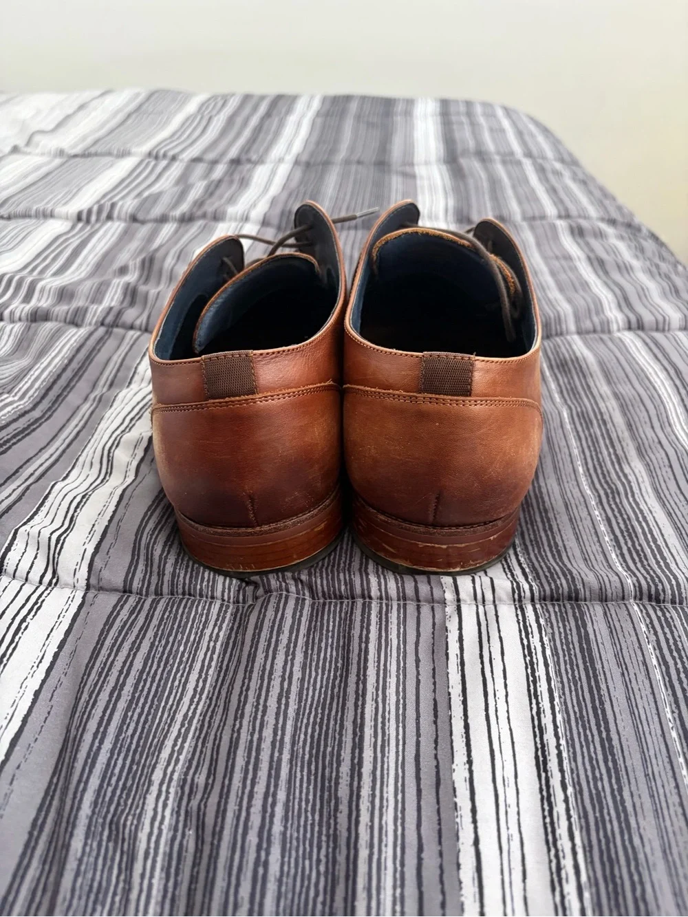 Florsheim Tan Leather Derby Lace-Up Shoes